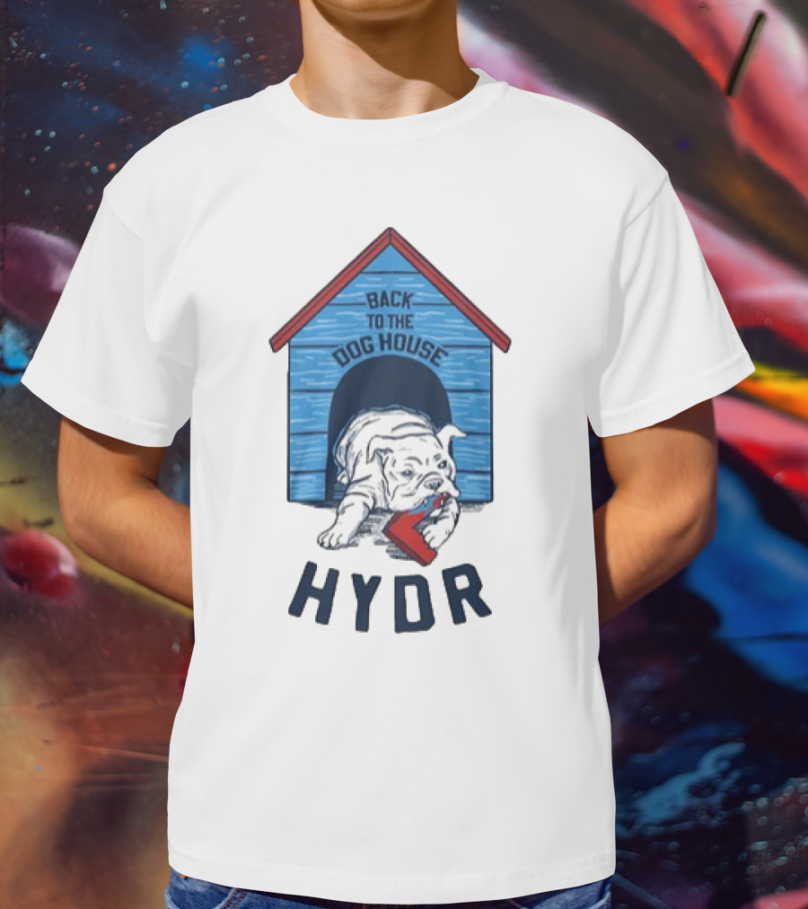 Back To The Dog House HYDR Bulldog With Doghouse And Letter C T-Shirt