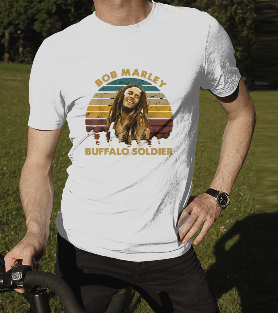 Bob Marley Buffalo Soldier Vintage Retro Sunset T-Shirt