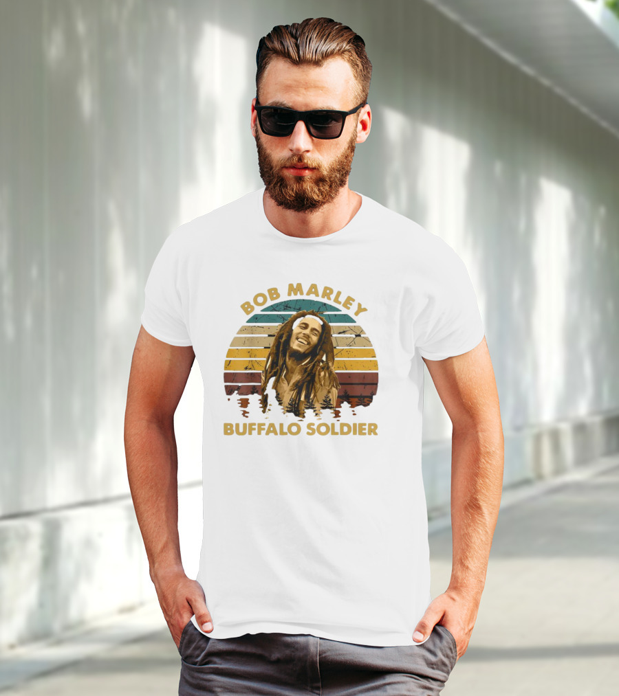 Bob Marley Buffalo Soldier Vintage Retro Sunset T-Shirt
