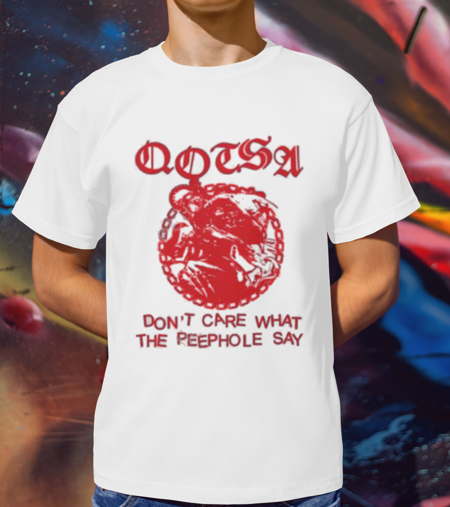 QOTSA Don't Care What The Peephole Say Red Skull T-Shirt