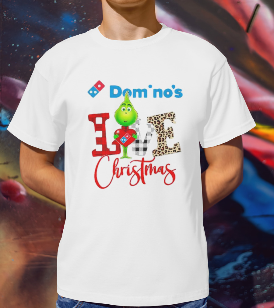 Domino's Grinch Love Christmas T-Shirt