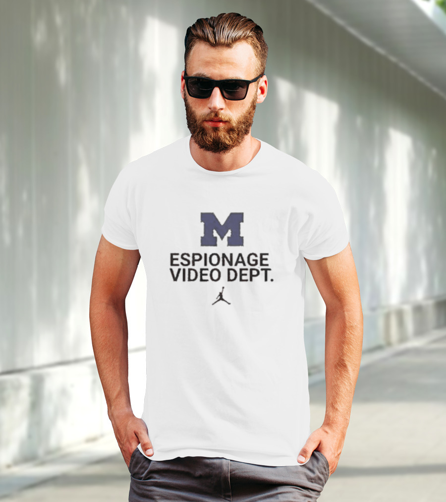 M Michigan Espionage Video Dept Jumpman T-Shirt