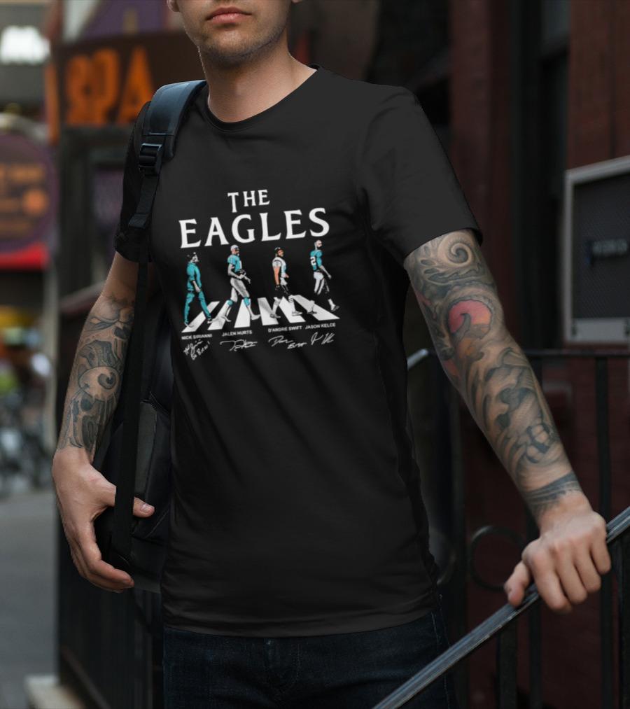 Eagles Abbey Road Nick Sirianni Jalen Hurts D'Andre Swift Jason Kelce T-Shirt