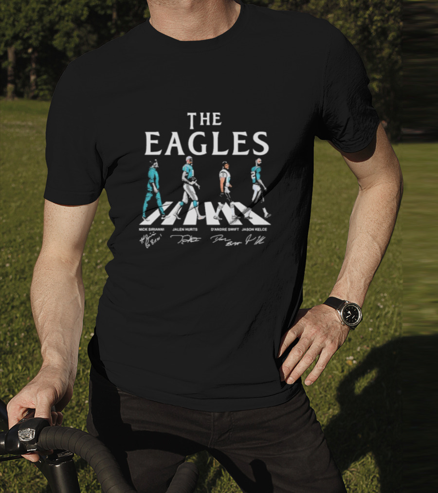 Eagles Abbey Road Nick Sirianni Jalen Hurts D'Andre Swift Jason Kelce T-Shirt