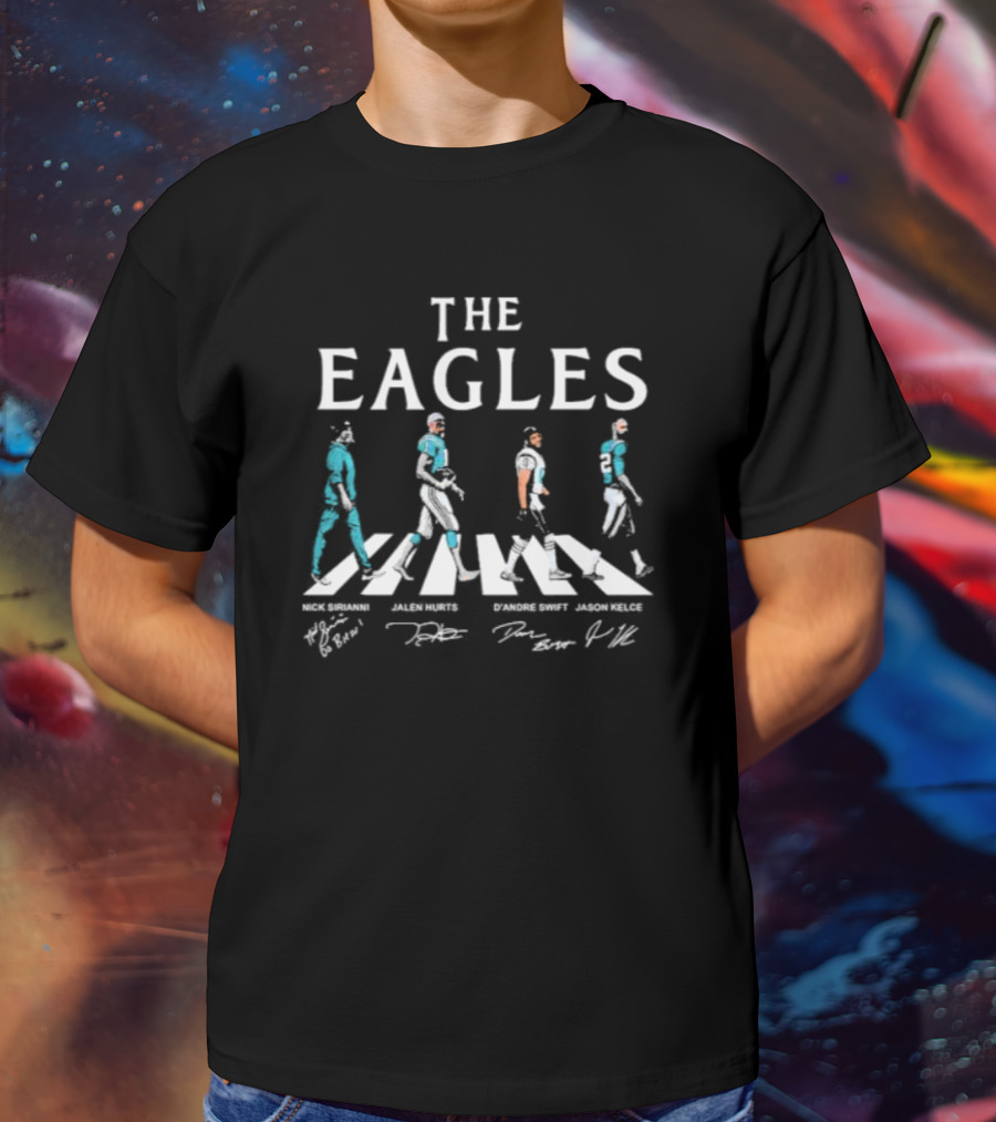 Eagles Abbey Road Nick Sirianni Jalen Hurts D'Andre Swift Jason Kelce T-Shirt