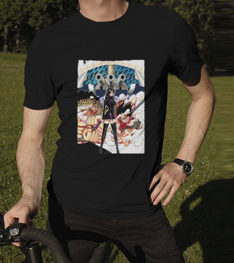 Geo Aw Enies Lobby Arc Animes Luffy Robin Lucci Cannon T-Shirt
