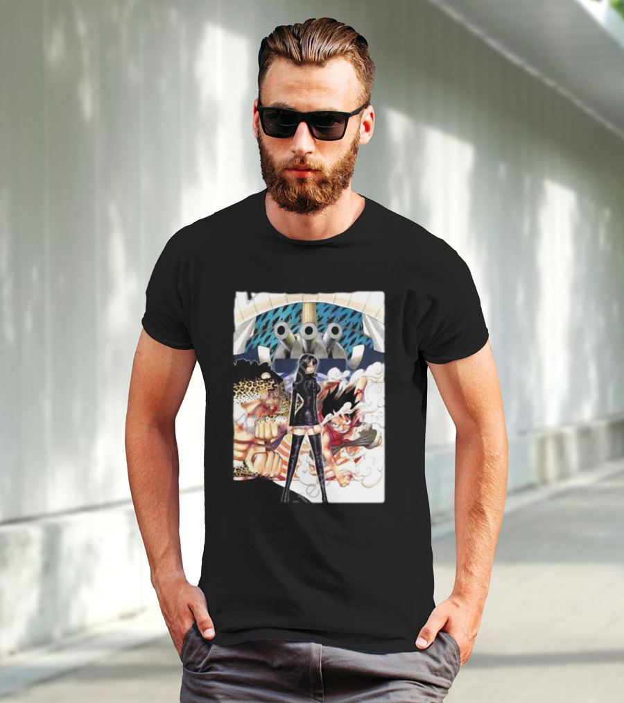 Geo Aw Enies Lobby Arc Animes Luffy Robin Lucci Cannon T-Shirt