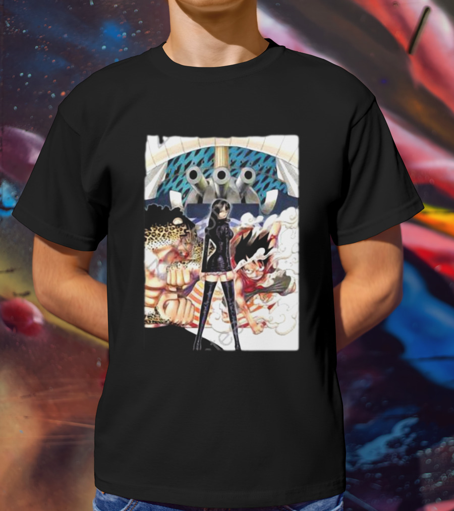 Geo Aw Enies Lobby Arc Animes Luffy Robin Lucci Cannon T-Shirt