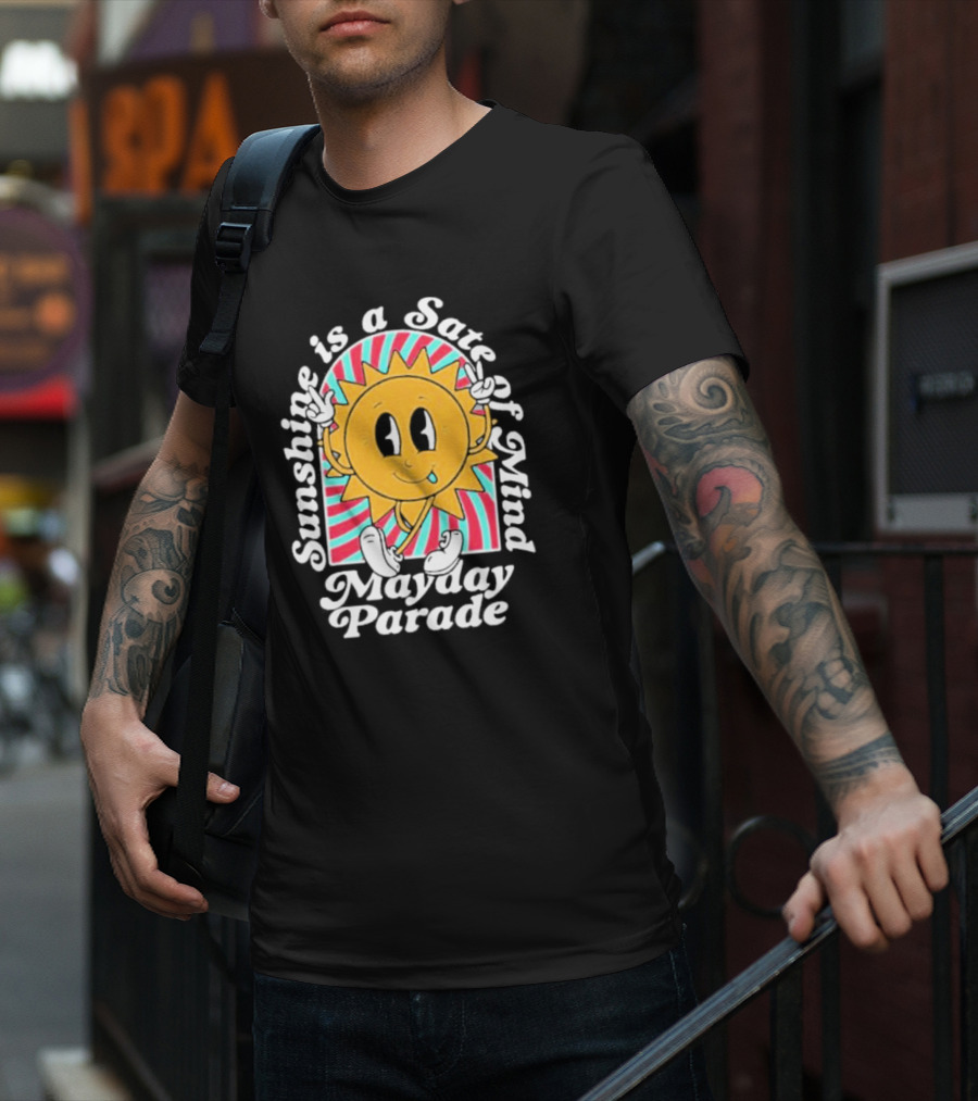 Sunshine Is A State Of Mind Mayday Parade Vintage Cartoon Sun T-Shirt