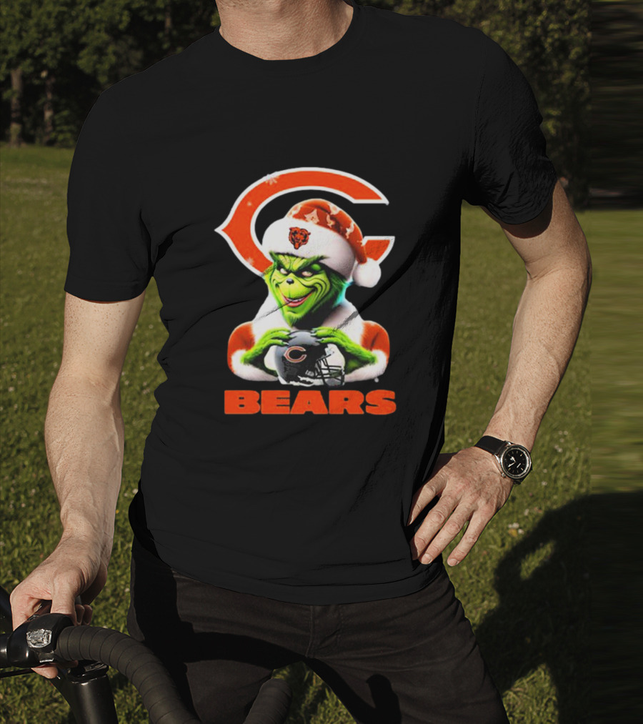 Santa Grinch Bears Merry Christmas Love Chicago Bears T-Shirt