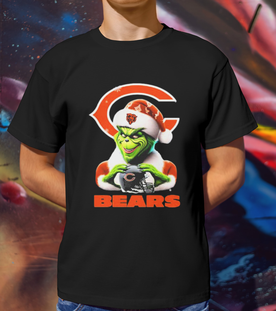 Santa Grinch Bears Merry Christmas Love Chicago Bears T-Shirt