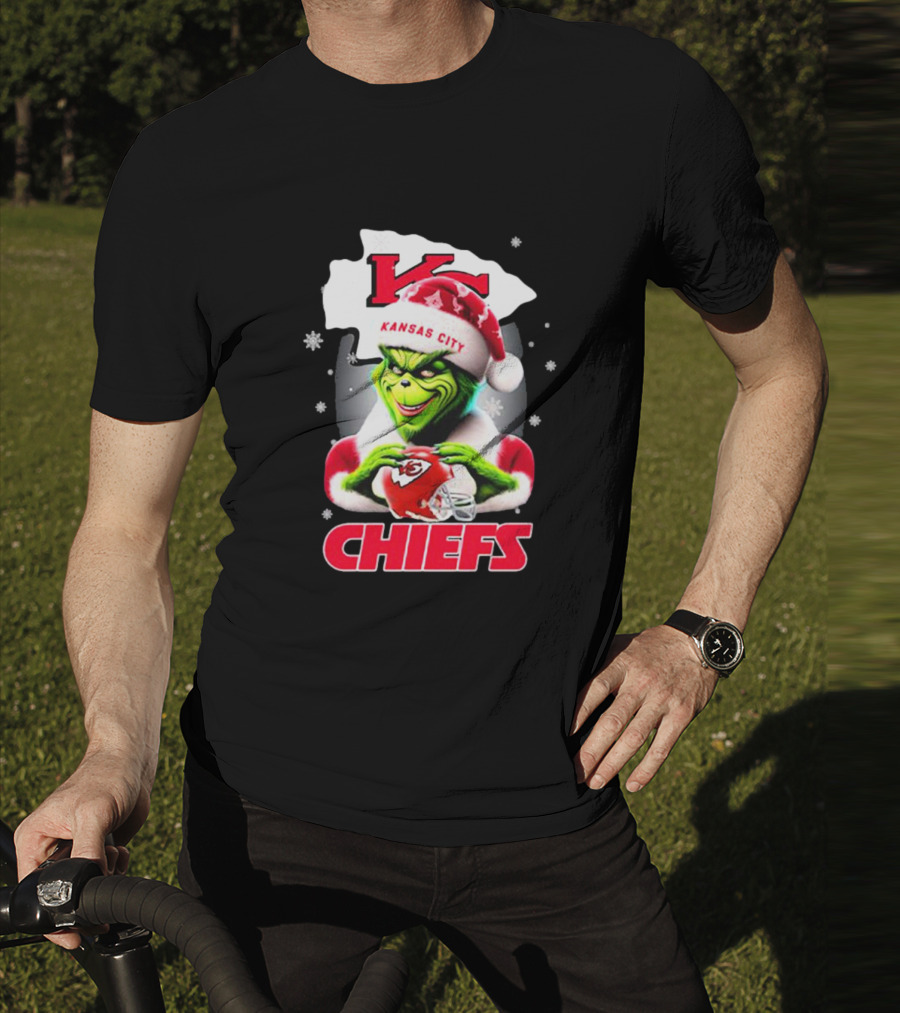 Kansas City Chiefs Grinch Santa Christmas T-Shirt