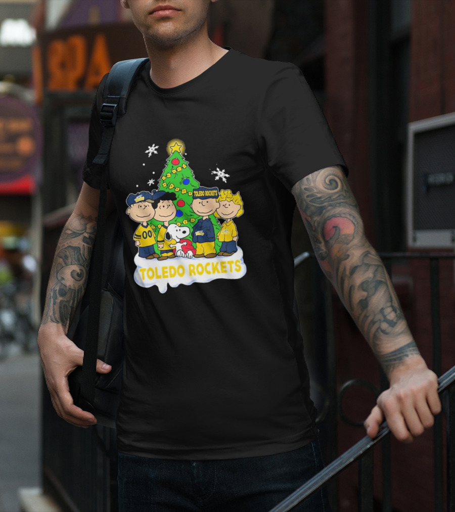 Peanuts Characters Toledo Rockets Christmas Tree T-Shirt