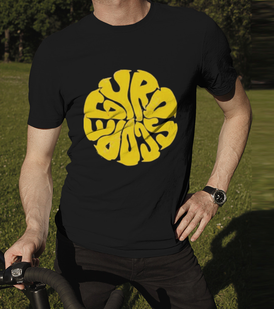 Gyroscope Liquid Logo Yellow Circular Text T-Shirt
