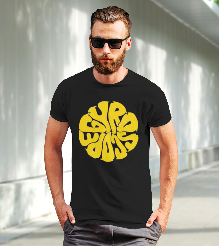 Gyroscope Liquid Logo Yellow Circular Text T-Shirt