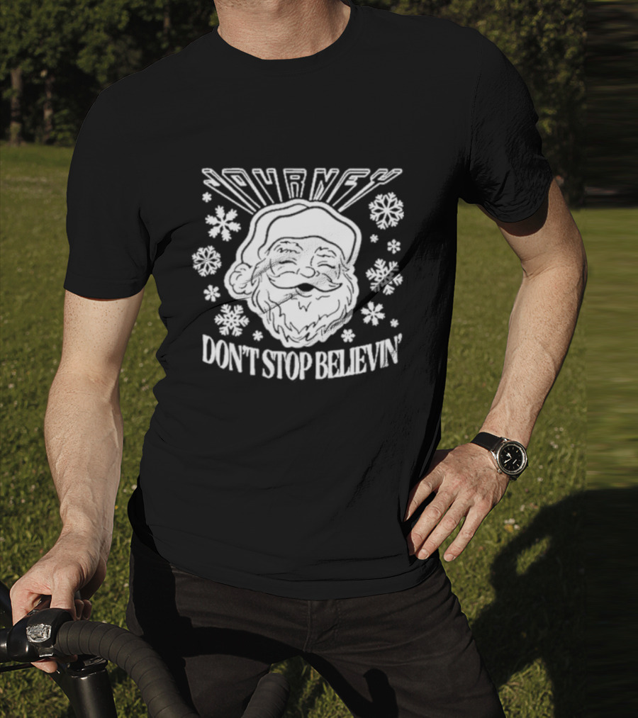 Journey Don't Stop Believin' Christmas Santa Snowflakes T-Shirt