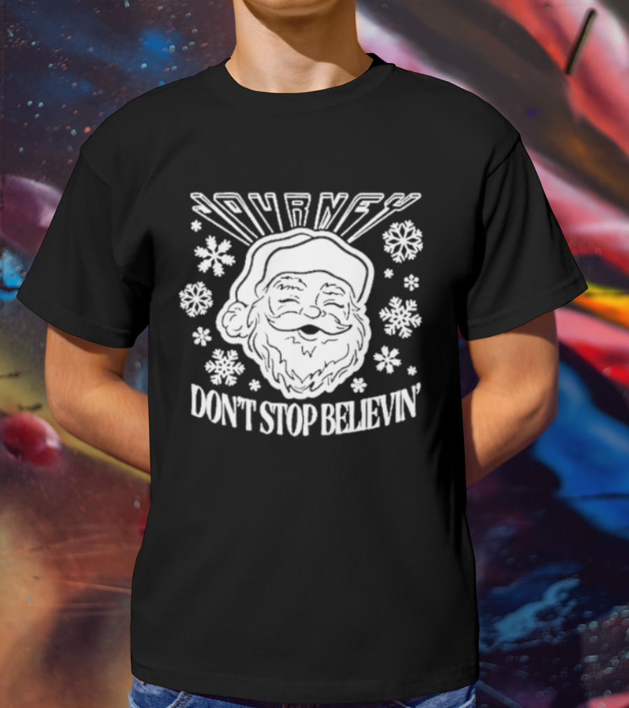 Journey Don't Stop Believin' Christmas Santa Snowflakes T-Shirt