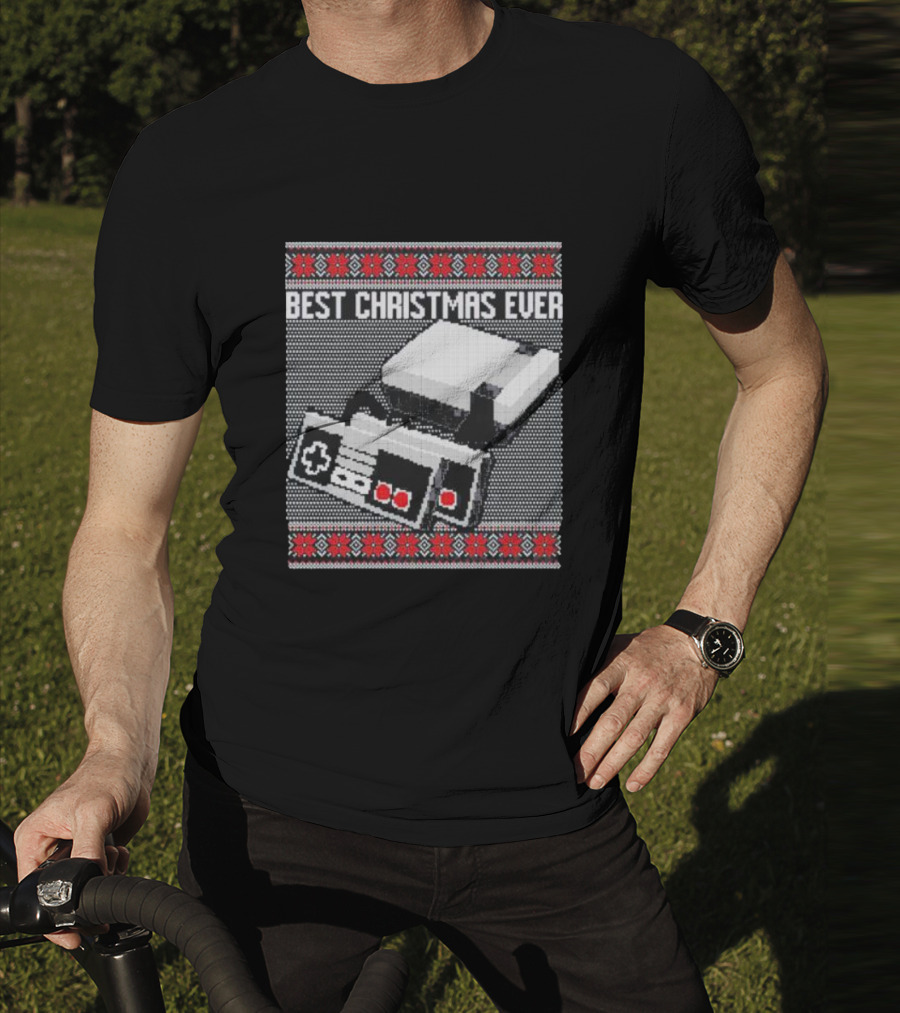 Best Christmas Ever Ugly Sweater NES Controller Retro Console T-Shirt