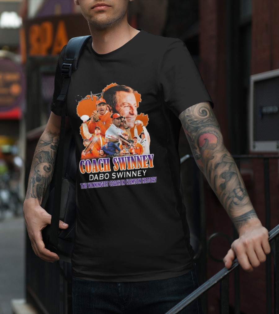 Coach Swinney Dabo Swinney The Winningest Coach In Clemson History Celebrated Icons And Moments T-Shirt