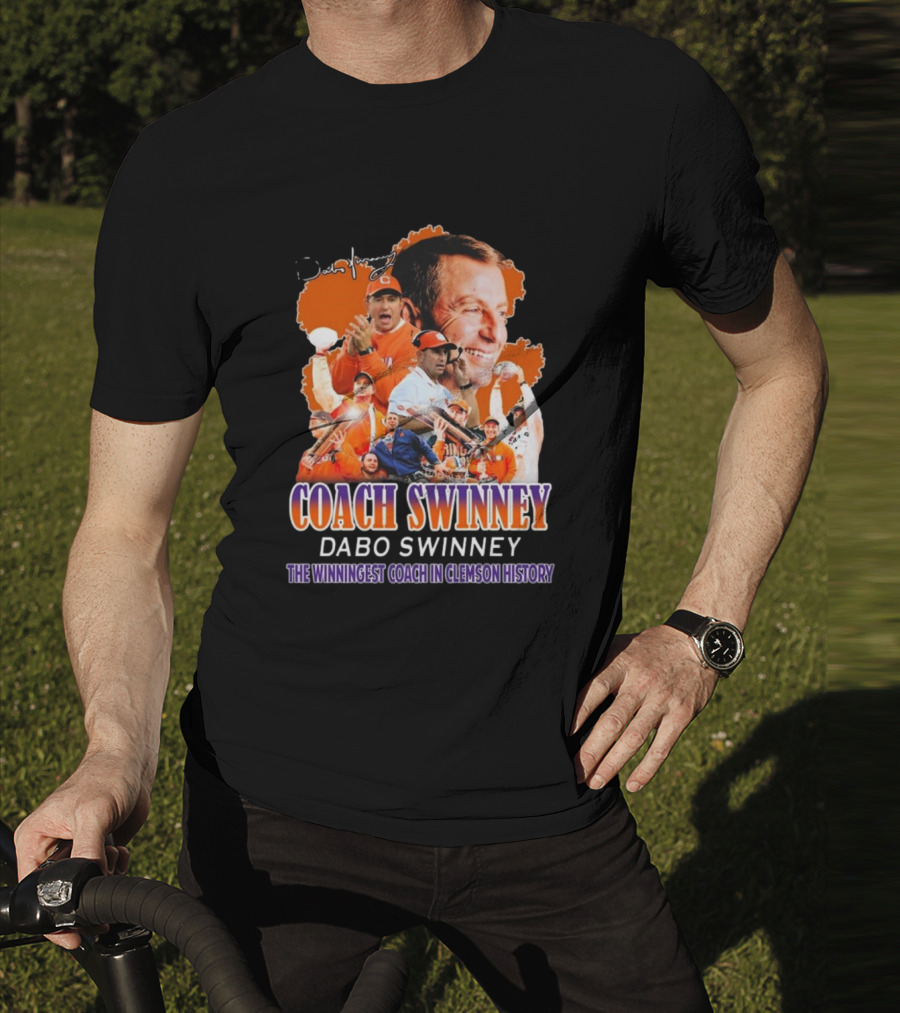 Coach Swinney Dabo Swinney The Winningest Coach In Clemson History Celebrated Icons And Moments T-Shirt