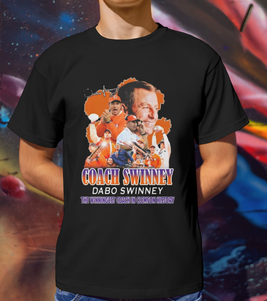 Coach Swinney Dabo Swinney The Winningest Coach In Clemson History Celebrated Icons And Moments T-Shirt
