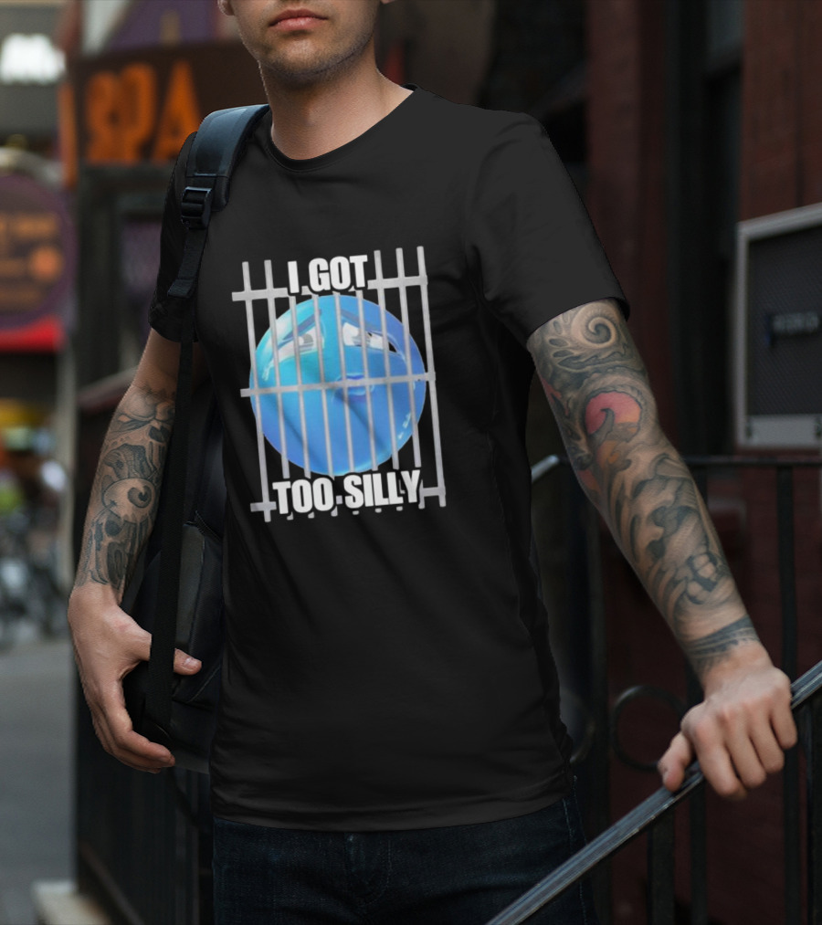 I Got Too Silly Blue Emoji Behind Bars T-Shirt