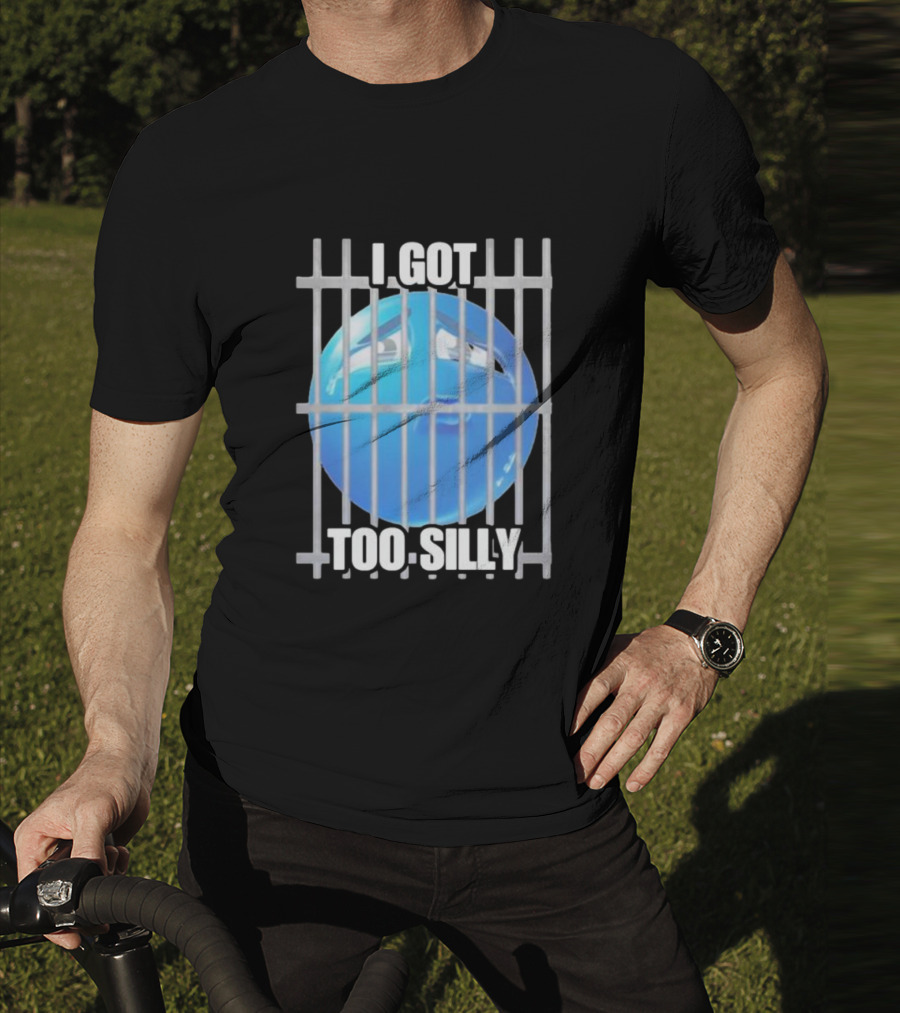 I Got Too Silly Blue Emoji Behind Bars T-Shirt