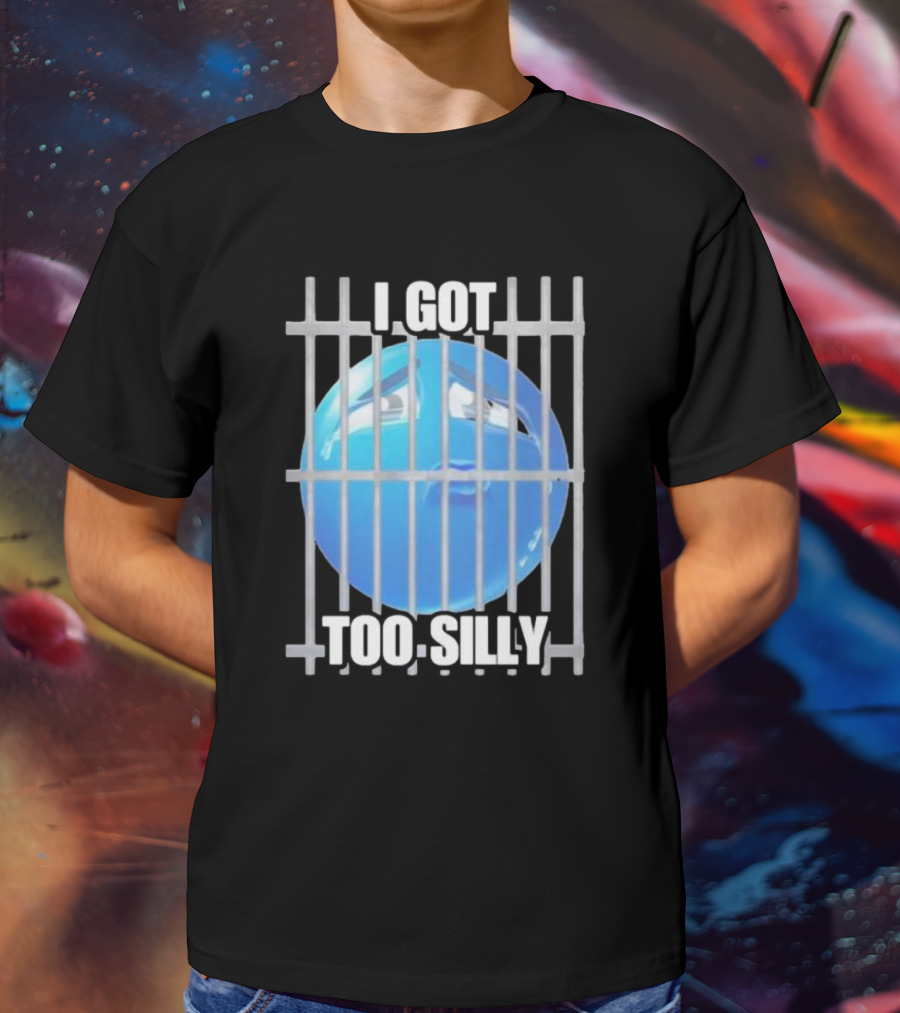 I Got Too Silly Blue Emoji Behind Bars T-Shirt