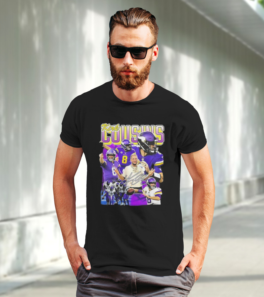 Kirk Cousins Minnesota Vikings Quarterback Number 8 Football Collage T-Shirt