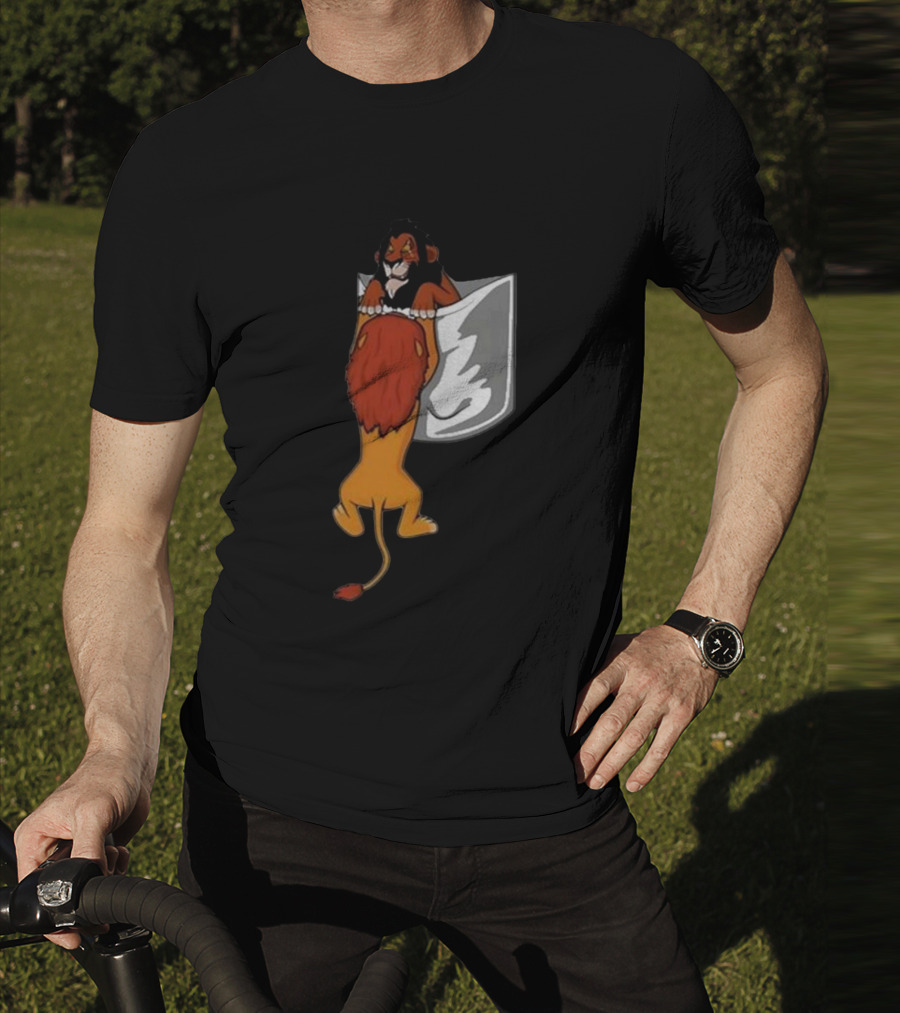 Lion Scar And Mufasa Hanging Pocket T-Shirt