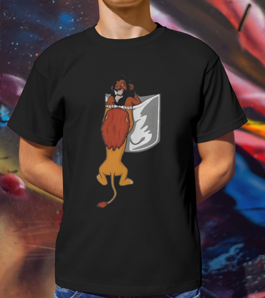 Lion Scar And Mufasa Hanging Pocket T-Shirt