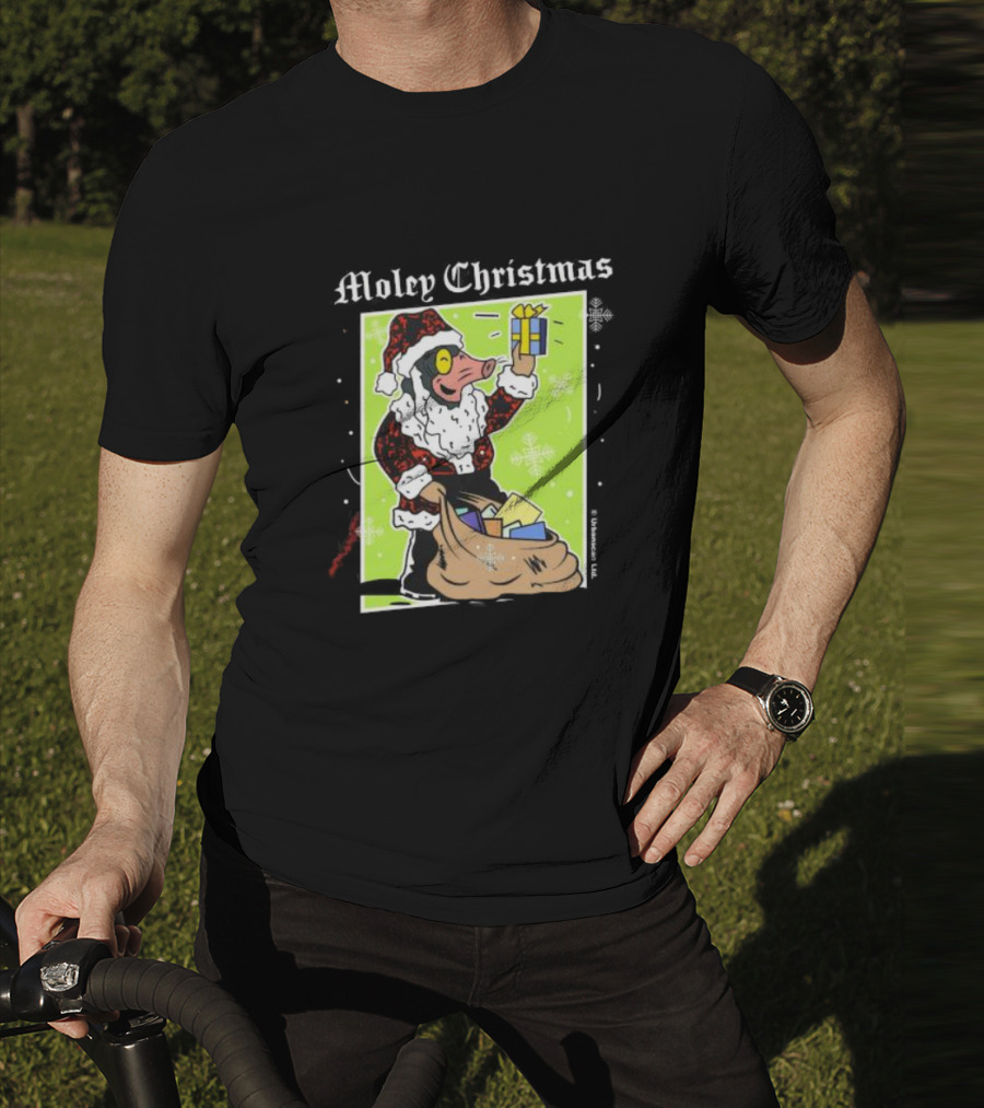 Moley Christmas Santa Mouse Holiday Present T-Shirt