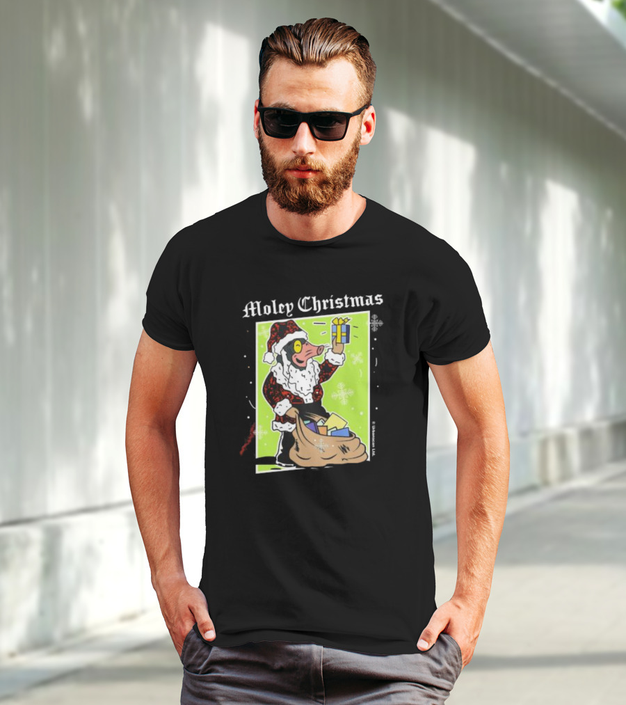 Moley Christmas Santa Mouse Holiday Present T-Shirt