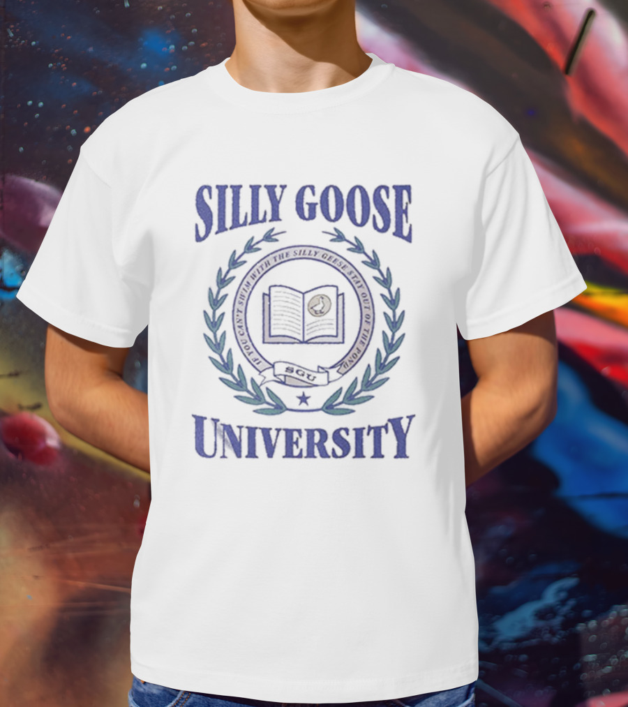 Silly Goose University Laurel Wreath Seal Emblem T-Shirt