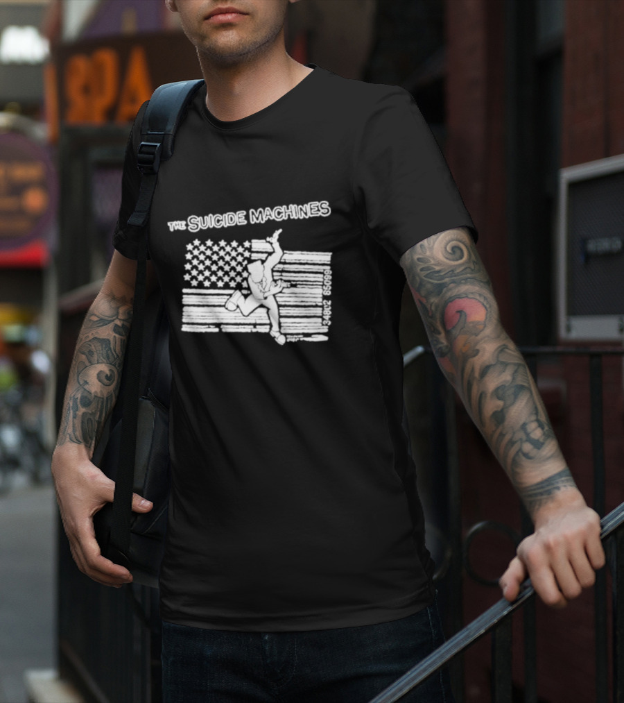 The Suicide Machines Barcode Flag Design Tsmdetroit 43828 60999 T-Shirt