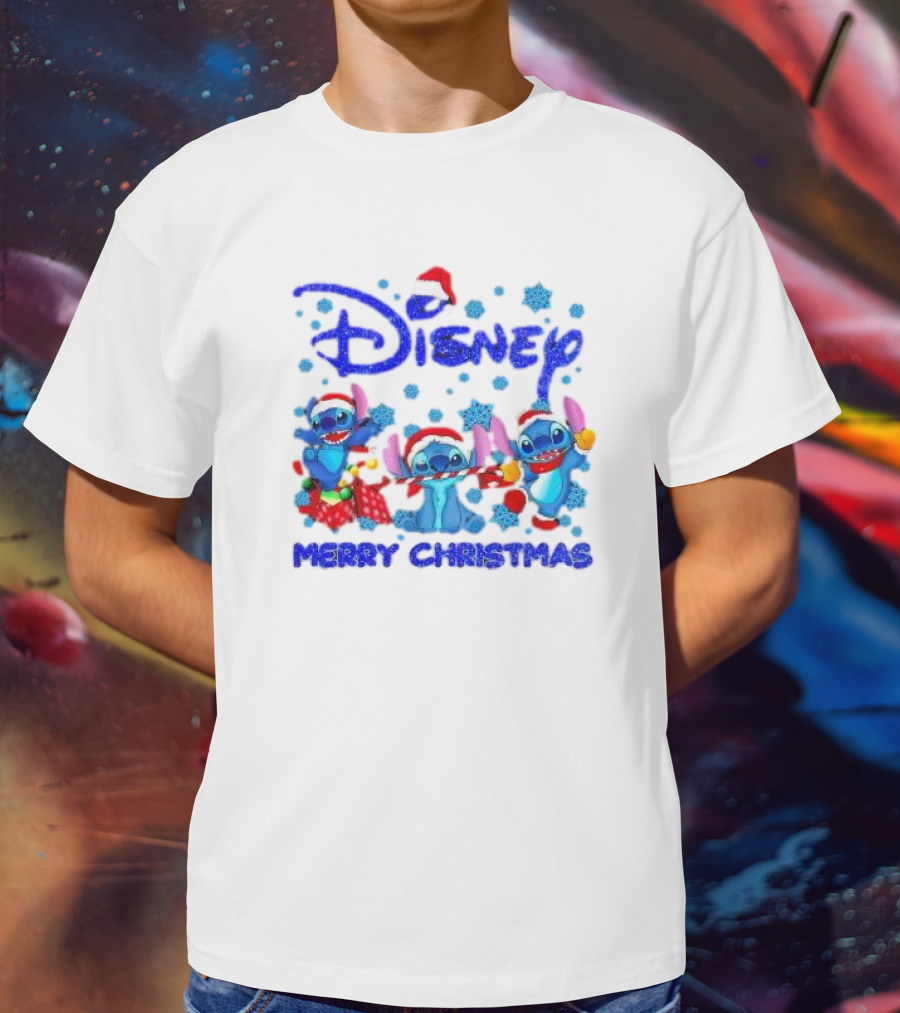 Disney Santa Stitch Merry Christmas T-Shirt