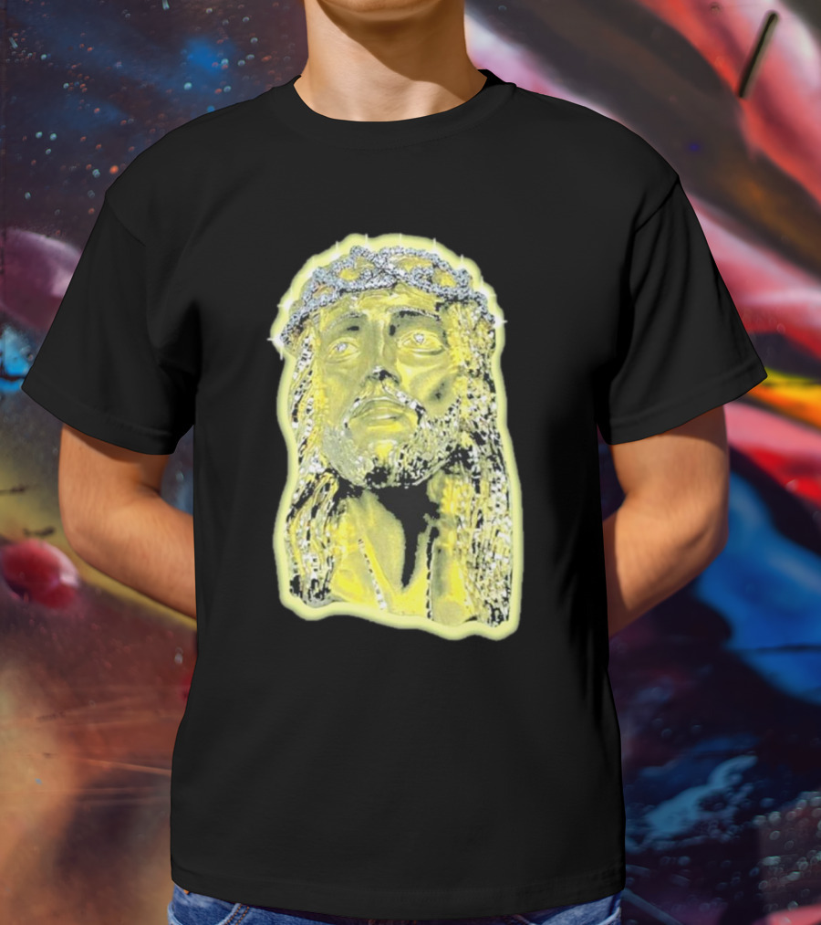 Jesus Piece Gold Diamond Crown Of Thorns Iconic Christian T-Shirt