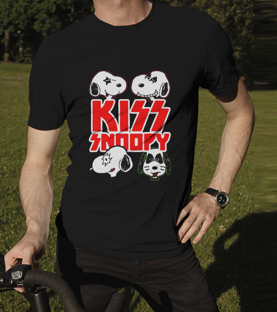 Kiss Snoopy Faces Rock Band T-Shirt
