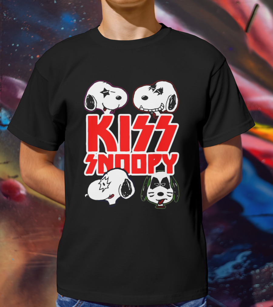 Kiss Snoopy Faces Rock Band T-Shirt