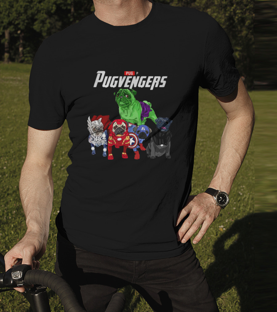 Marvel Avengers Pug Pugvengers Hulk Captain America Iron Man Thor Black Panther T-Shirt