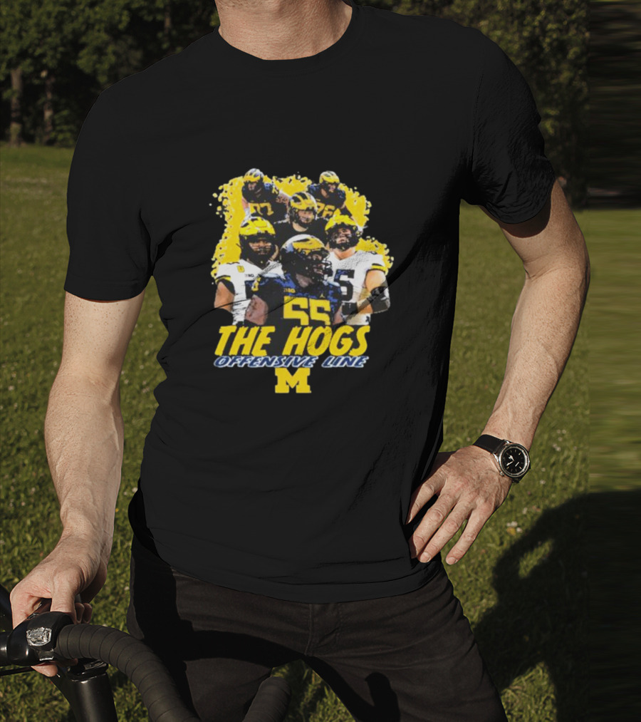 Valiant University Of Michigan Football The Hogs Offensive Line Team Spirit T-Shirt