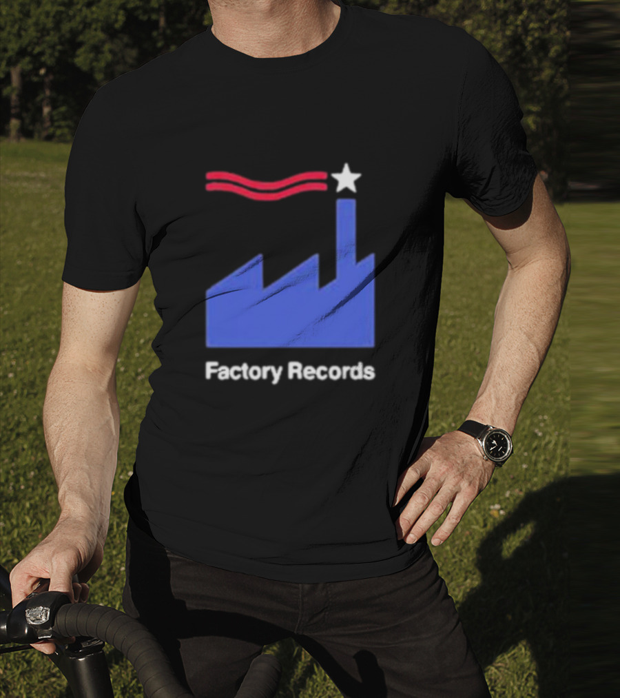 Factory Records Iconic Logo With Star And Stripes Factory T-Shirt