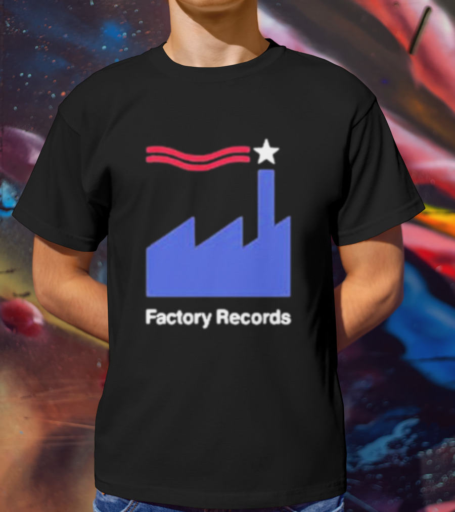 Factory Records Iconic Logo With Star And Stripes Factory T-Shirt