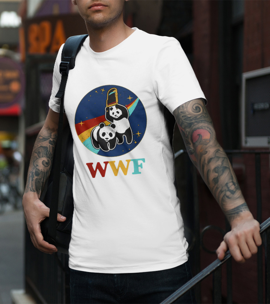 WWF Panda Bear Wrestling NASA Space T-Shirt