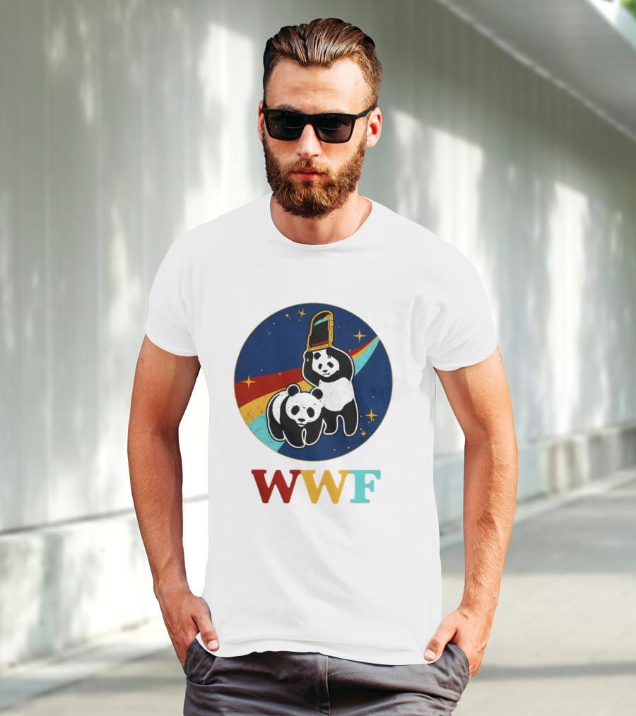 WWF Panda Bear Wrestling NASA Space T-Shirt
