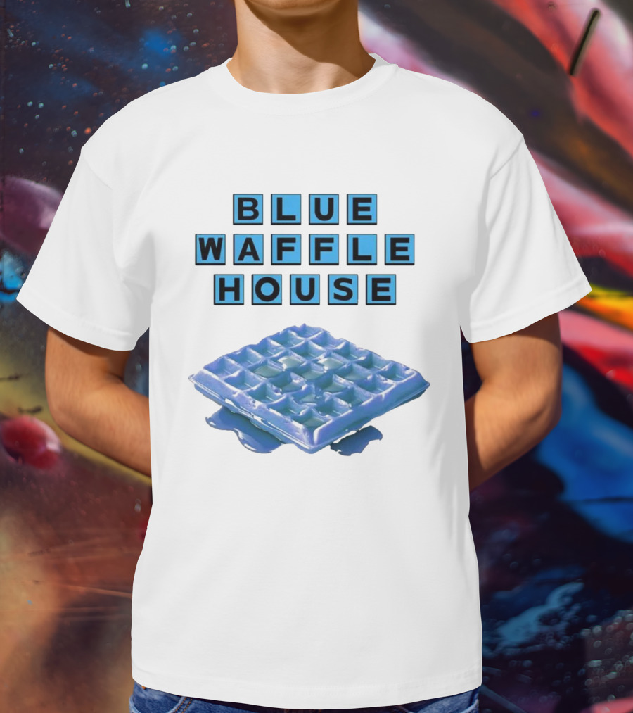 Blue Waffle House Melted Breakfast Food Novelty T-Shirt