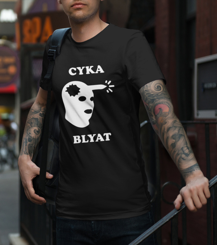 CYKA BLYAT Mask Bullet Headshot T-Shirt