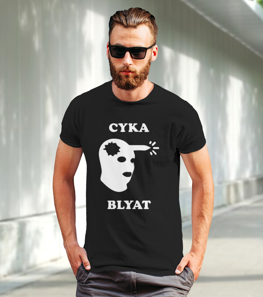CYKA BLYAT Mask Bullet Headshot T-Shirt