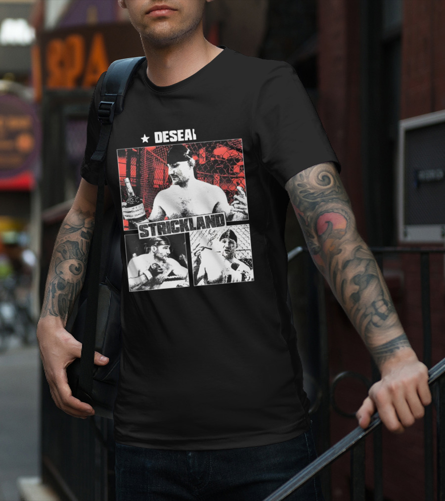 Desean Strickland Cage Fighter Portrait Montage T-Shirt
