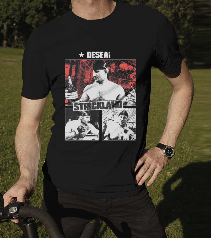 Desean Strickland Cage Fighter Portrait Montage T-Shirt
